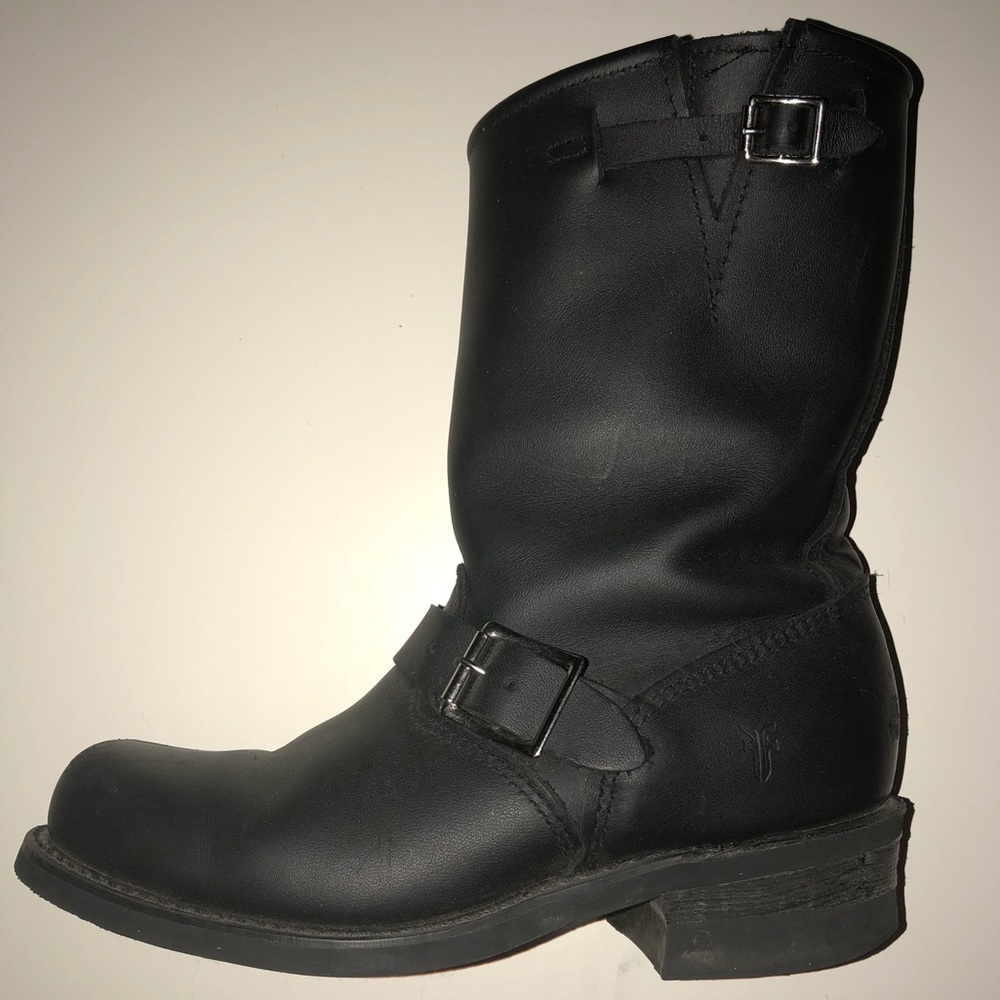 FRYE Women's Engineer 12R Black Leather Boots